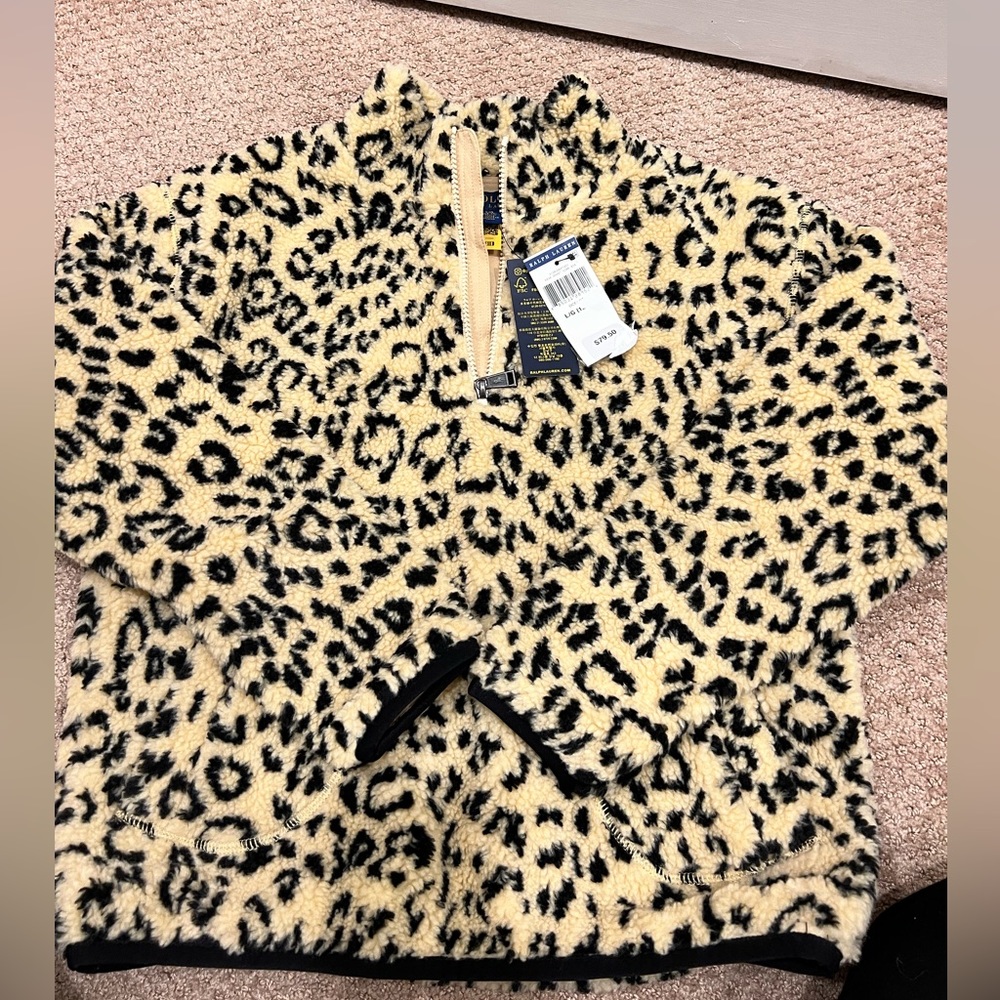Girls Polo Ralph Lauren leopard fleece